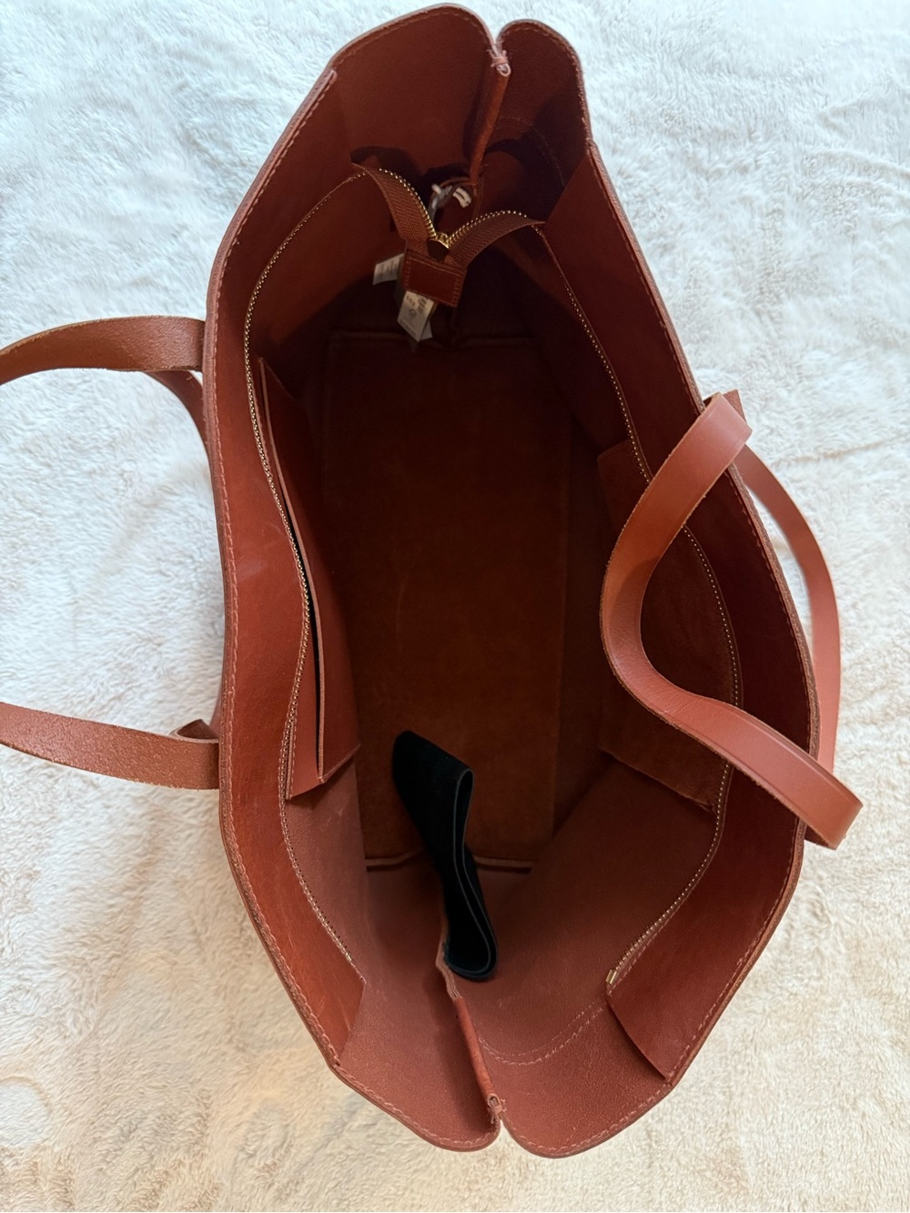 NWT Madewell The Zip-Top Essential Tote Leather Warm Cinnamon - Picture 9 of 14